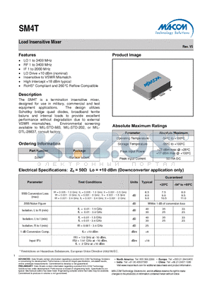 SM4T datasheet - Load Insensitive Mixer