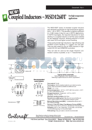 MSD1260T-274KL datasheet - Coupled Inductors