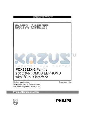 PCF8582E-2 datasheet - 256 x 8-bit CMOS EEPROMS with I2C-bus interface
