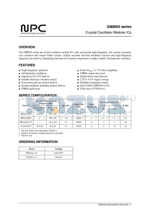 SM5005ALAV datasheet - Crystal Oscillator Module ICs