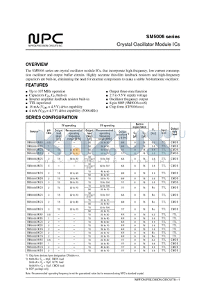 SM5006ANCS datasheet - Crystal Oscillator Module ICs