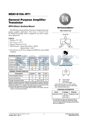 MSD1819A-RT1 datasheet - General Purpose Amplifier Transistor