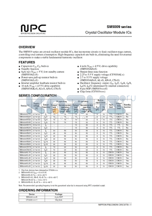 SM5009AH1S datasheet - Crystal Oscillator Module ICs