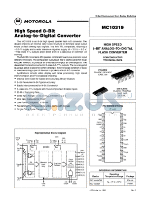 MC10319DW datasheet - High Speed8-Bit Analog-to-Digital Converter