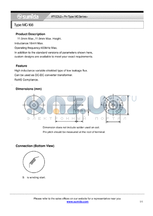 MC108NP-102 datasheet - IFT COILS