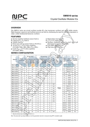 SM5010AH1S datasheet - Crystal Oscillator Module ICs