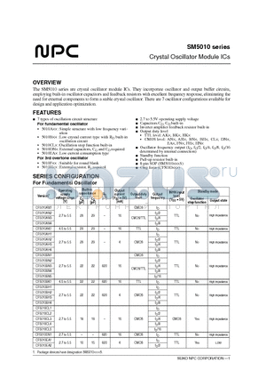 SM5010AH4S datasheet - Crystal Oscillator Module ICs