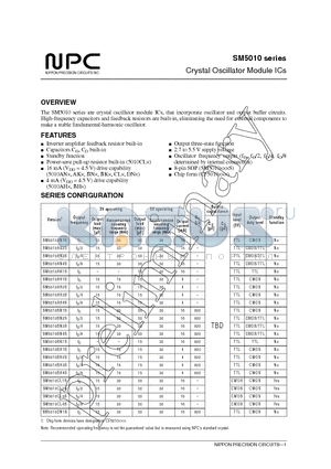 SM5010AN2S datasheet - Crystal Oscillator Module ICs