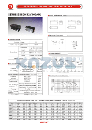 SWG121600 datasheet - GEL Battery