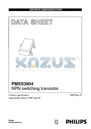 PMSS3904 datasheet - NPN switching transistor