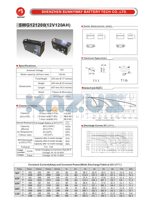 SWG121200 datasheet - GEL Battery