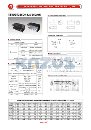 SWG122500 datasheet - GEL Battery