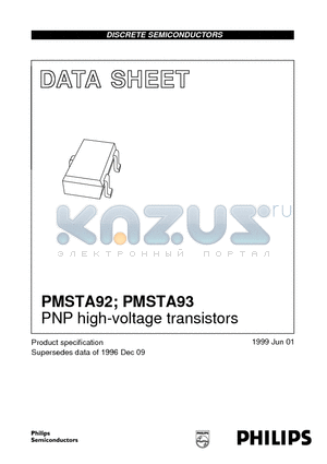 PMSTA93 datasheet - PNP high-voltage transistors