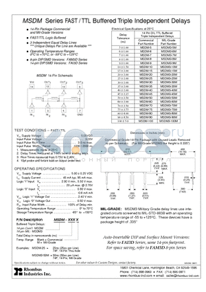 MSDM-35 datasheet - MSDM Series FAST / TTL Buffered Triple Independent Delays