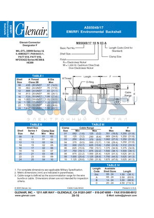 M85049-1708N04A datasheet - EMI/RFI Environmental Backshell