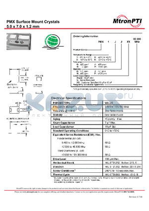 PMX3GJS datasheet - 5.0 x 7.0 x 1.2 mm