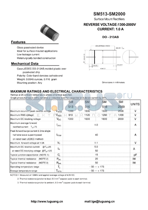 SM516 datasheet - Surface Mount Rectifiers