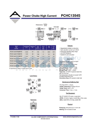 PCHC1354S-6R8M-RC datasheet - Power Choke High Current