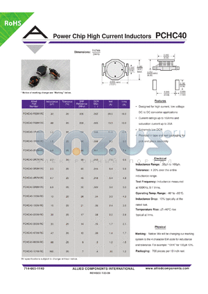 PCHC40-2R2M-RC datasheet - Power Chip High Current Inductors