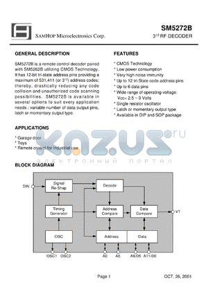 SM5272BS-3 datasheet - 3 RF DECODER