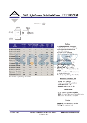 PCHC63R8-R82M-RC datasheet - SMD High Current Shielded Choke