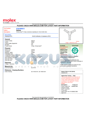 SA-2YCX datasheet - Perma-Seal 3-Way Connector Assembly for 18-22 AWG Wire