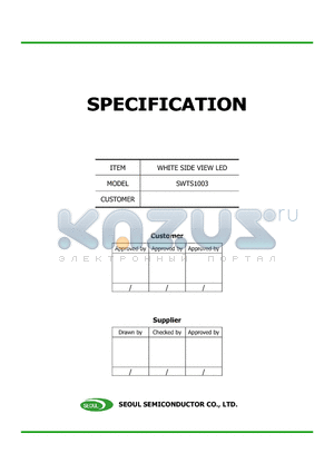 SWTS1003 datasheet - WHITE SIDE VIEW LED