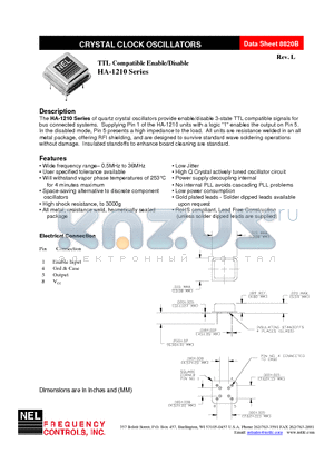 SA-A1211 datasheet - TTL Compatible Enable/Disable