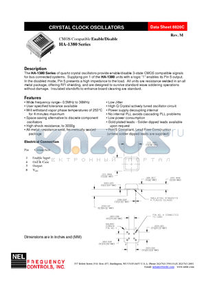 SA-A1389-FREQ datasheet - CMOS Compatible Enable/Disable