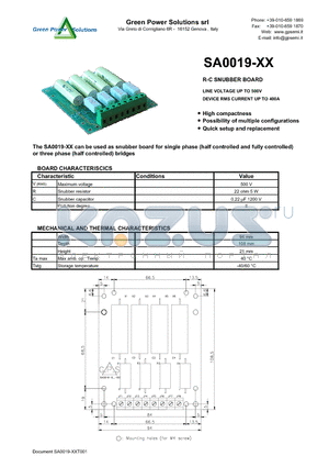 SA0019-02 datasheet - R-C SNUBBER BOARD