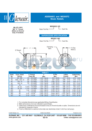 M85049-2-24C datasheet - Strain Reliefs