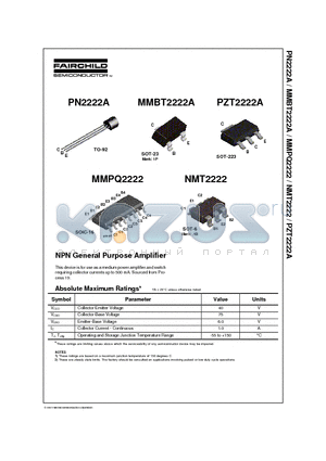 PN2222A datasheet - NPN General Purpose Amplifier