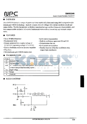 SM5624N3 datasheet - Quartz Crystal Oscillator Module IC