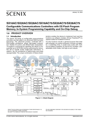 SX18AD100-I/SO datasheet - Configurable Communications Controllers with EE/Flash Program Memory, In-System Programming Capability and On-Chip Debug