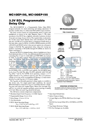 MC10EP195MNG datasheet - 3.3V ECL Programmable Delay Chip