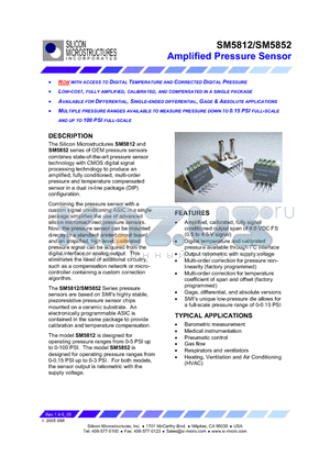 SM5812-005-A-5-N datasheet - Amplified Pressure Sensor