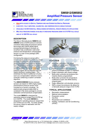 SM5812-005-A-3-N datasheet - Amplified Pressure Sensor
