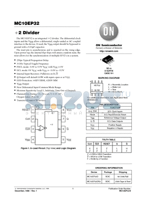 MC10EP32DR2 datasheet - 2 Divider