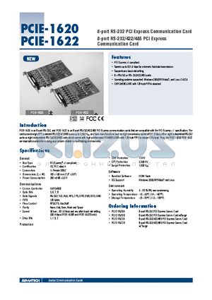 PCIE-1622B datasheet - 8-port RS-232/422/485 PCI Express Communication Card