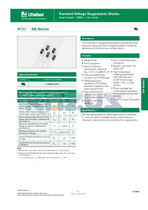 SA100CA datasheet - Transient Voltage Suppression Diodes