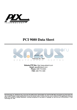 PCI9080 datasheet - PCI I/O ACCELERATOR