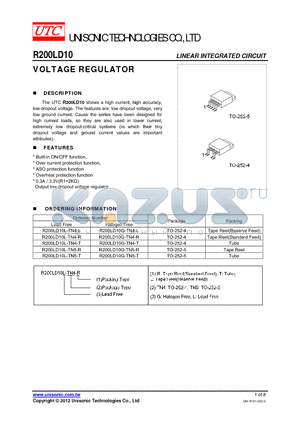 R200LD10G-TN4-T datasheet - VOLTAGE REGULATOR