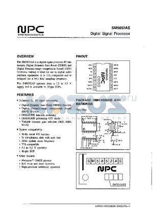 SM5852AS datasheet - Digital Signal Processor