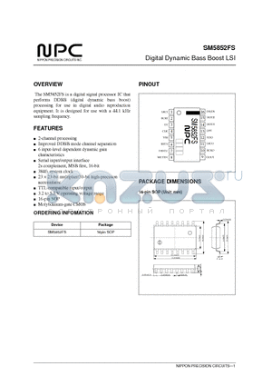 SM5852FS datasheet - Digital Dynamic Bass Boost LSI