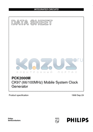 PCK2000MDB datasheet - CK97 66/100MHz Mobile System Clock Generator