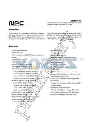 SM5901AF datasheet - compression and non compression type anti-shock memory controller with built-in 1M DRAM