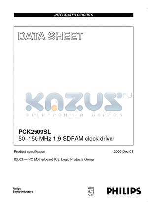 PCK2509SL datasheet - 50-150 MHz 1:9 SDRAM clock driver