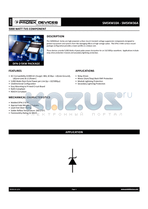 SM5KW33A datasheet - 5000 WATT TVS COMPONENT