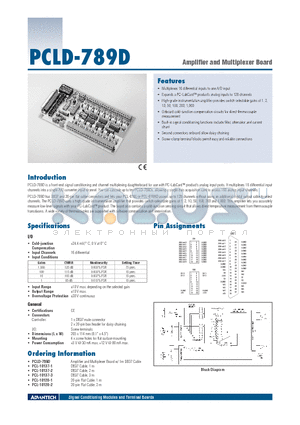 PCL-10120-1 datasheet - Amplifier and Multiplexer Board