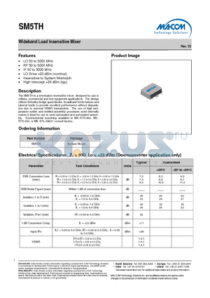 SM5TH datasheet - Wideband Load Insensitive Mixer